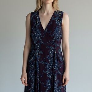 Cabi Treasure Purple Paisley Floral Dress Size 14